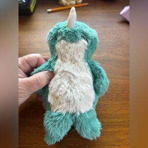 Cuddly Narwhal Plush Toy - Teal and Cream